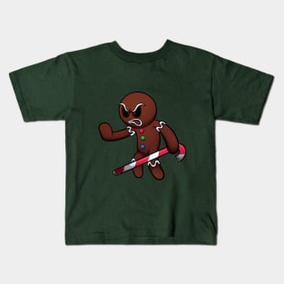 Evil Gingerbread Man Ready For Battle Kids T-Shirt